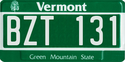 VT license plate BZT131
