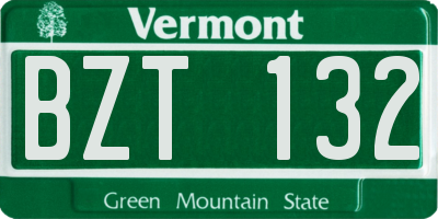 VT license plate BZT132