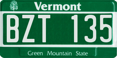 VT license plate BZT135