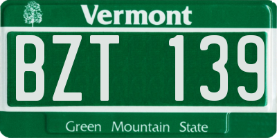 VT license plate BZT139