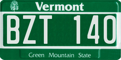 VT license plate BZT140