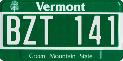 VT license plate BZT141