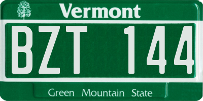 VT license plate BZT144