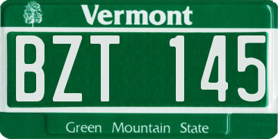 VT license plate BZT145