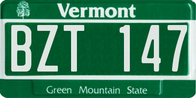 VT license plate BZT147