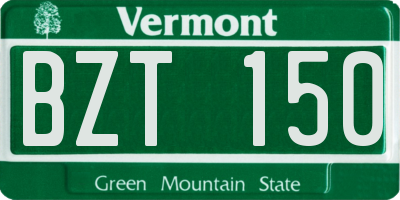 VT license plate BZT150