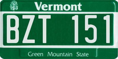 VT license plate BZT151