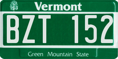 VT license plate BZT152