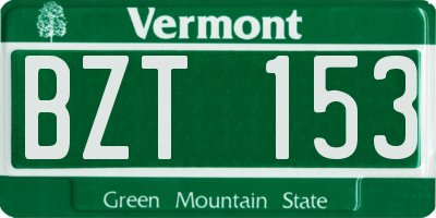 VT license plate BZT153
