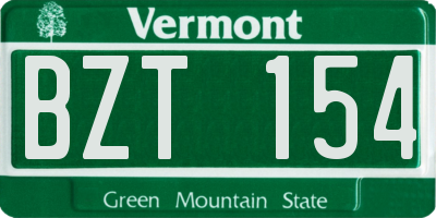 VT license plate BZT154
