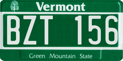 VT license plate BZT156