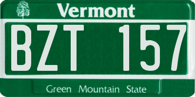 VT license plate BZT157