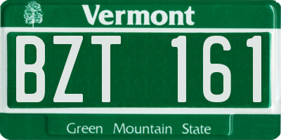VT license plate BZT161