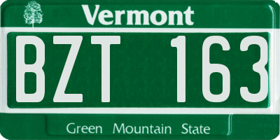 VT license plate BZT163