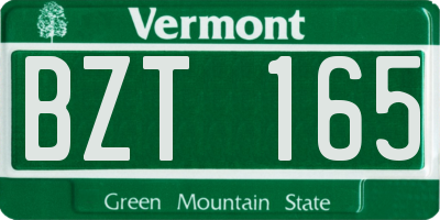 VT license plate BZT165