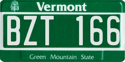 VT license plate BZT166