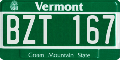 VT license plate BZT167