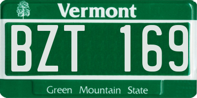 VT license plate BZT169