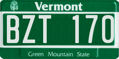 VT license plate BZT170