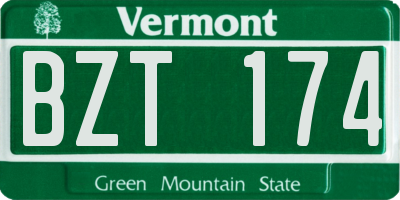 VT license plate BZT174