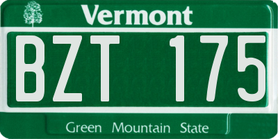 VT license plate BZT175