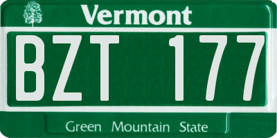 VT license plate BZT177