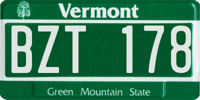 VT license plate BZT178