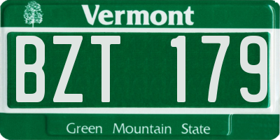 VT license plate BZT179