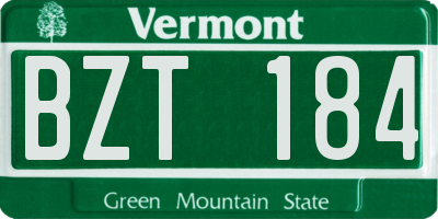 VT license plate BZT184