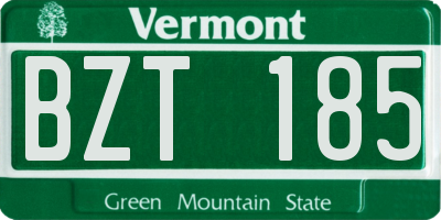 VT license plate BZT185