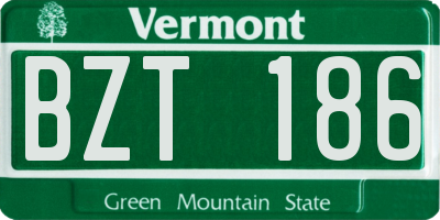 VT license plate BZT186