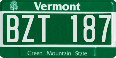 VT license plate BZT187