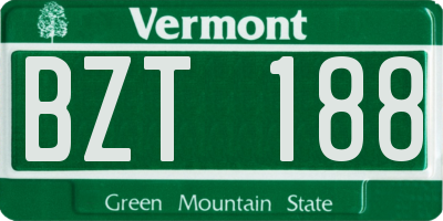 VT license plate BZT188