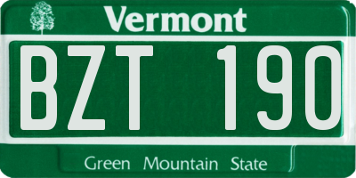 VT license plate BZT190