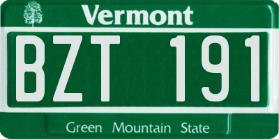 VT license plate BZT191