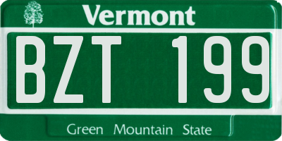 VT license plate BZT199
