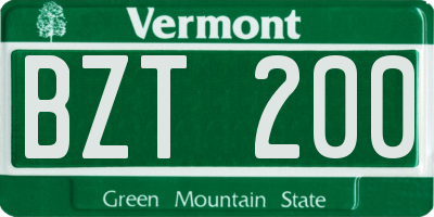 VT license plate BZT200