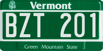 VT license plate BZT201