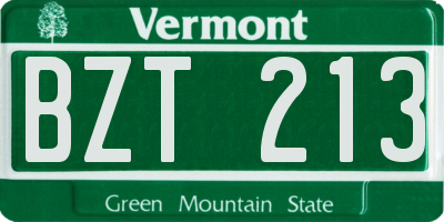 VT license plate BZT213