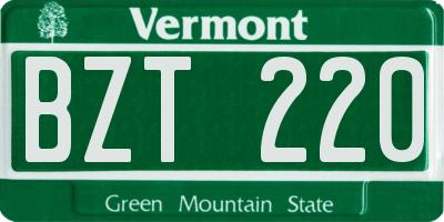 VT license plate BZT220