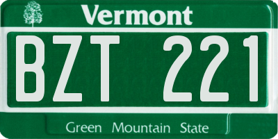 VT license plate BZT221