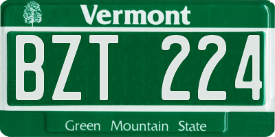 VT license plate BZT224