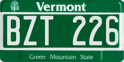VT license plate BZT226