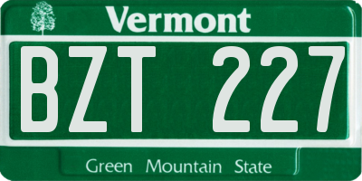VT license plate BZT227