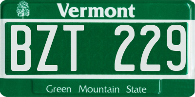 VT license plate BZT229