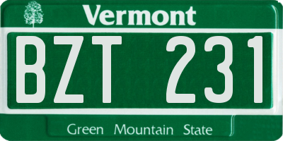 VT license plate BZT231