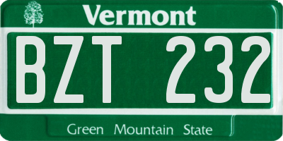 VT license plate BZT232