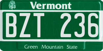 VT license plate BZT236