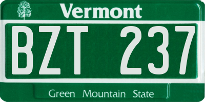 VT license plate BZT237