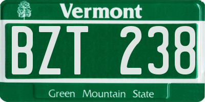 VT license plate BZT238